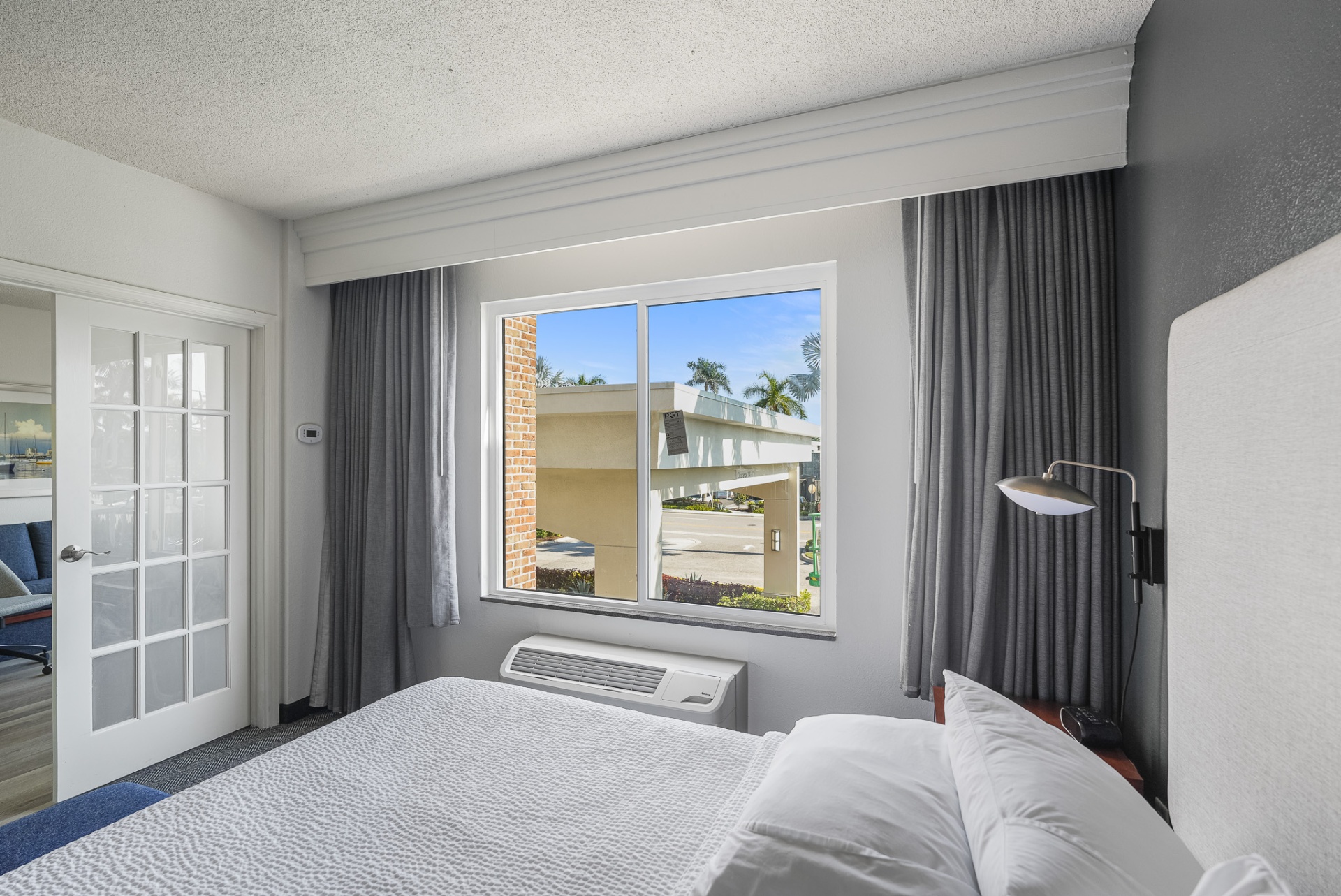 Guest room impact slider window with PGT certification label